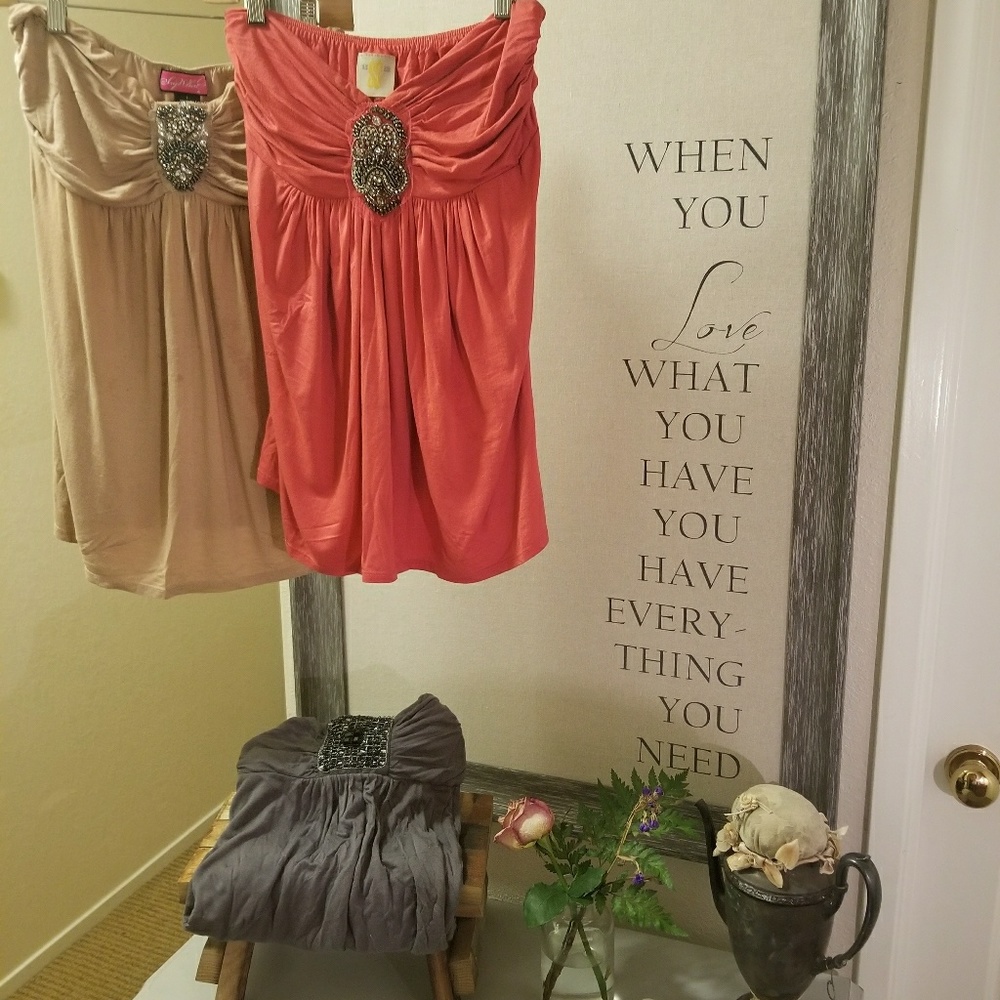 Embellished, Princess Cut Tube Tops.